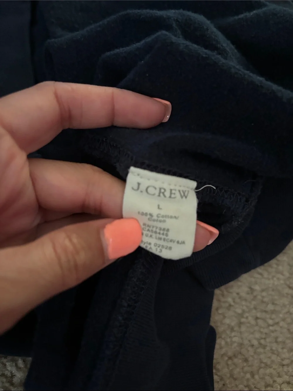J. Crew Men's Cotton Navy Crewneck Sweater size large